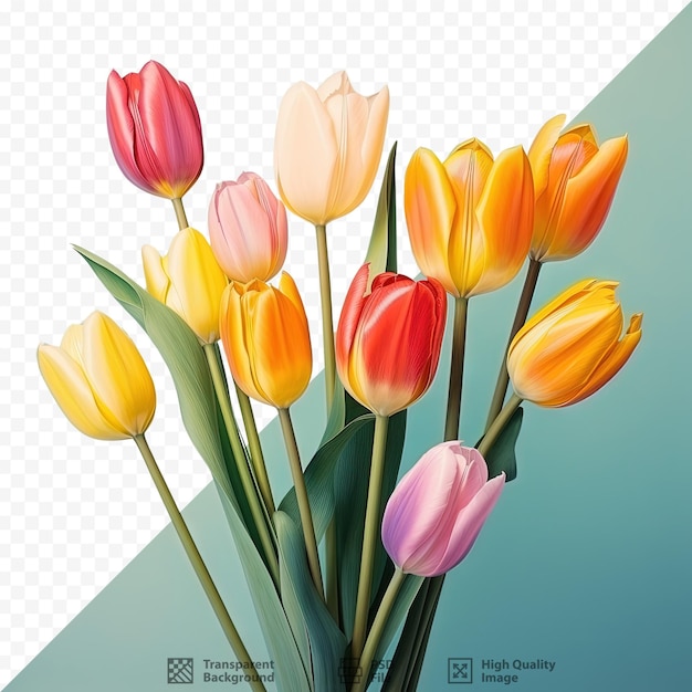 PSD Прекрасные яркие тюльпаны