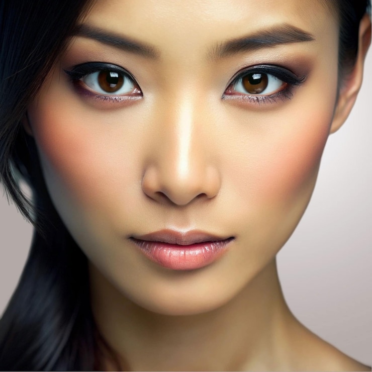 PSD gorgeous woman s flawless look on transparent background