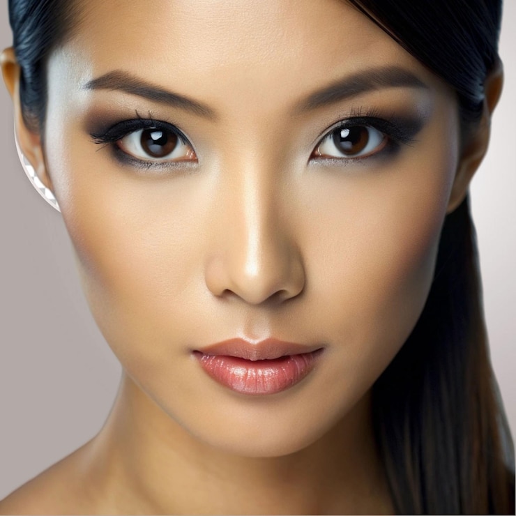 PSD gorgeous woman s flawless look on transparent background