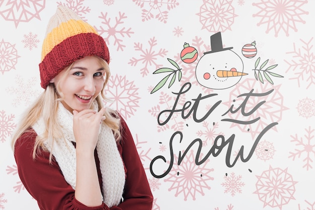 Gorgeous young woman with winter hat