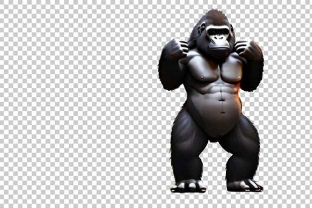 PSD gorilla simpatico cartone animato 3d isolato