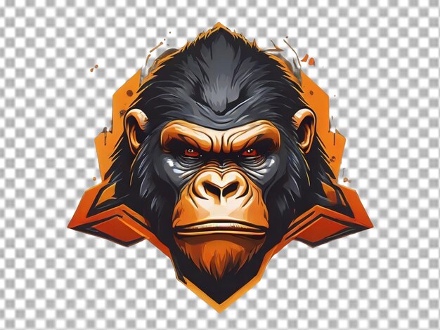 PSD logo della testa di gorilla su sfondo trasparente