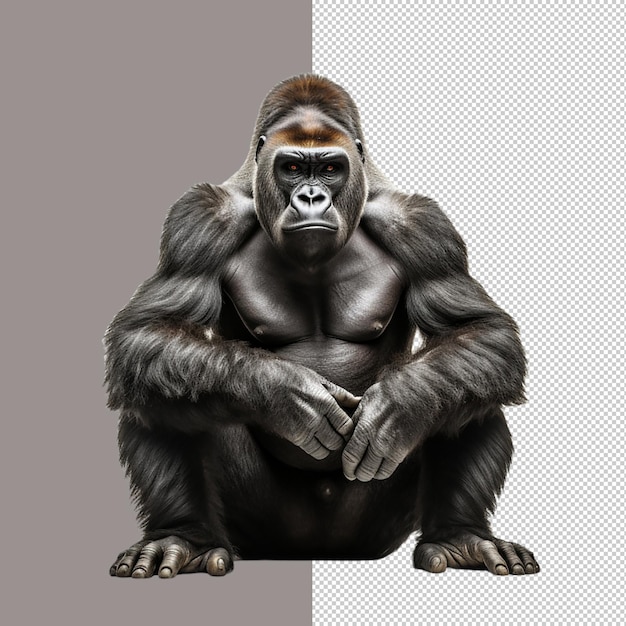 Gorilla op doorzichtige achtergrond png-beeld.