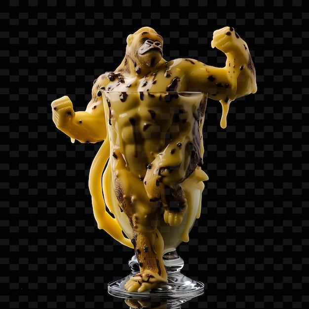 Горилла в форме вращающегося бананового молочного коктейля непрозрачный желтый ли анимальная абстрактная форма художественные коллекции