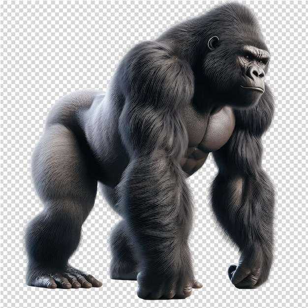 PSD a gorilla that is black and white