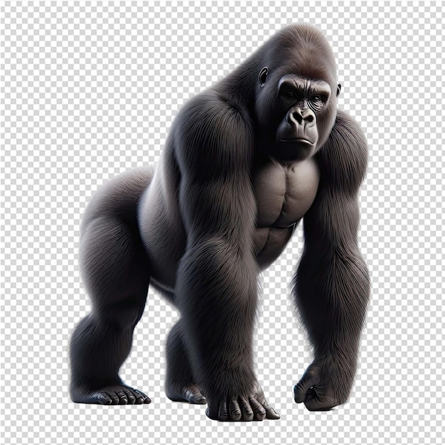 PSD a gorilla that is standing in front of a transparent background