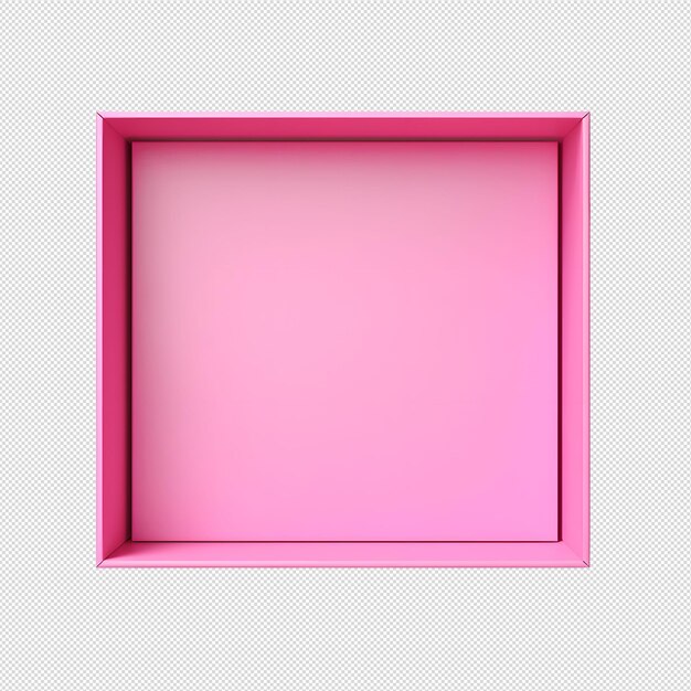 Górny Widok Różowego Otwartego Pudełka Z Pustą Przestrzenią Do Wyświetlania Produktu Bez Tła