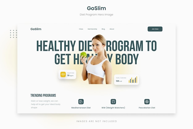 PSD goslim simple clean diet program hero image