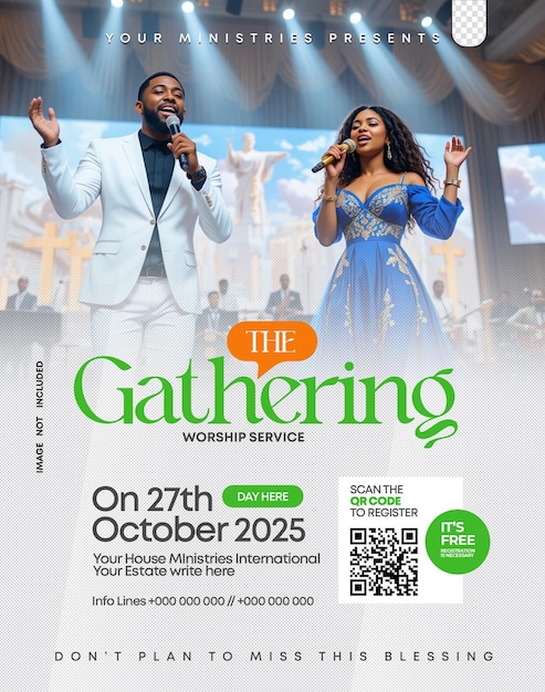 Gospel Gathering aanbidding dienst poster flyer sjabloon