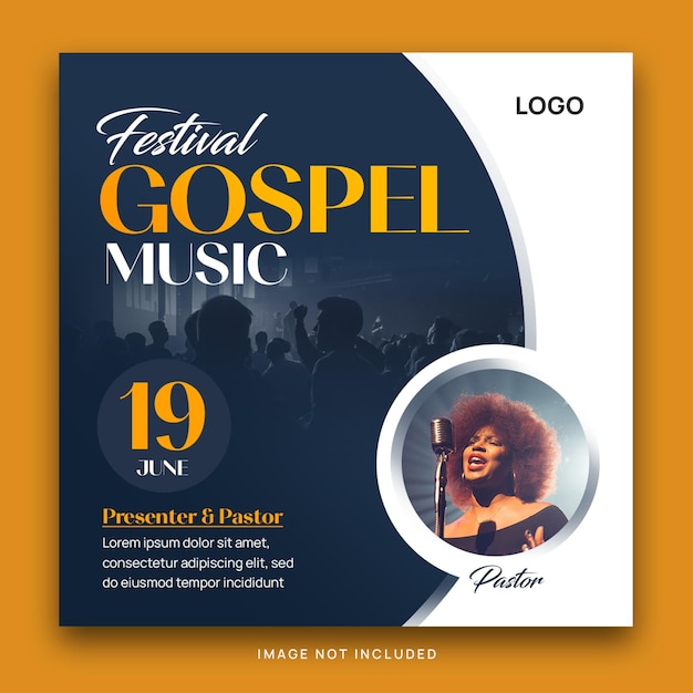 PSD gospel music flyer and social media post design