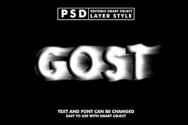 PSD gost 편집 가능한 텍스트 효과 프리미엄 psd