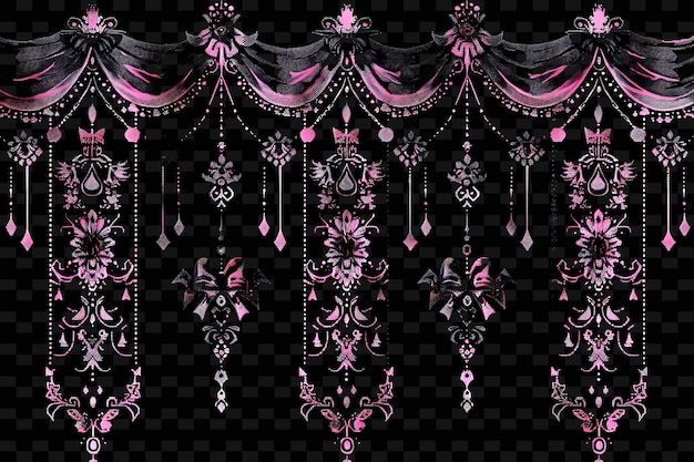 Gothic lolita trellises pixel art with frills lace and bows creative texture y2k neon item designs