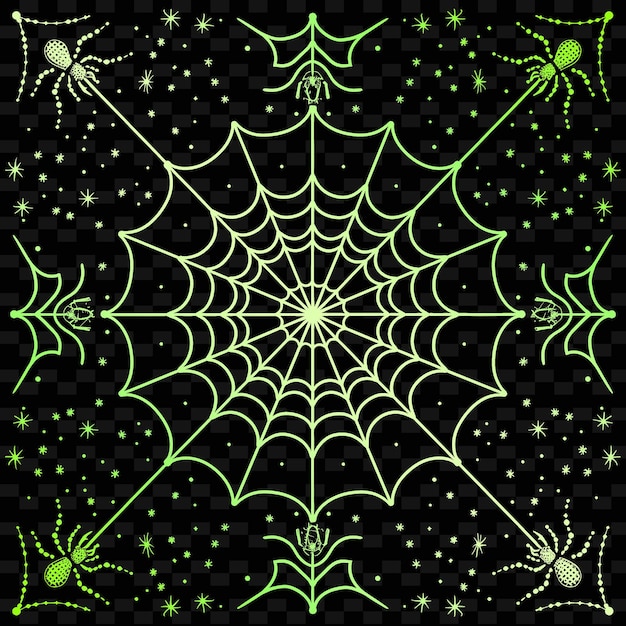 PSD gothic spider web folk art met draadpatroon en spider de illustration decor motifs collection