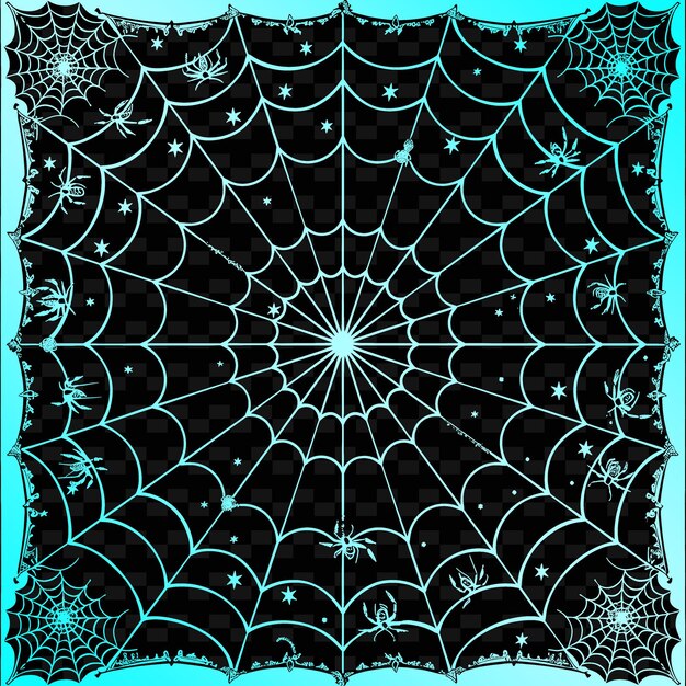 PSD gothic spider web folk art met draadpatroon en spider de illustration decor motifs collection