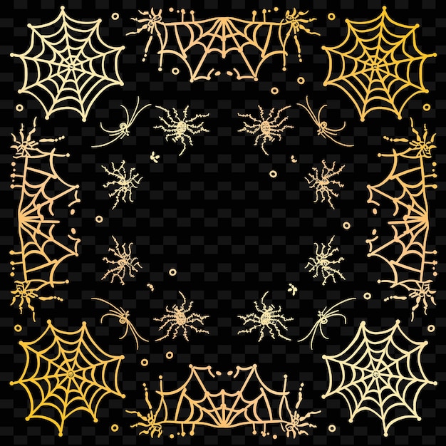 PSD gothic spider web folk art with thread pattern i spider de illustration kolekcja motywów dekoracyjnych