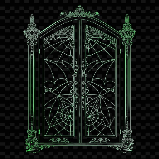 PSD gothic style armoire met bat design en spider web symbols illustratie decor motifs collectie