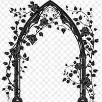 PSD gothic trellis made from cast iron pointed arch design with frame art decor creative design tattoo