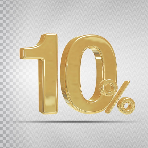 Goud 10 procent luxe 3d render