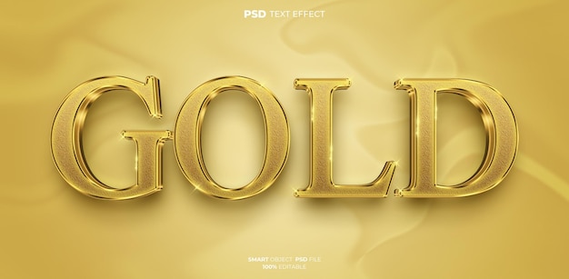 Goud 3d bewerkbaar teksteffect