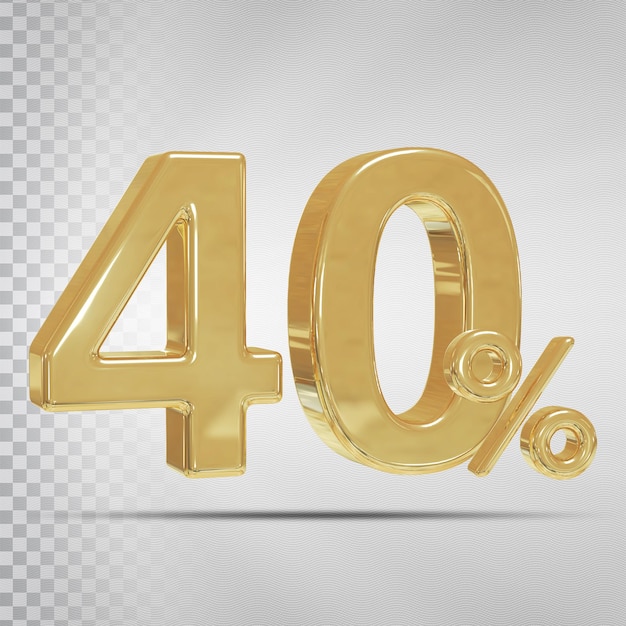 Goud 40 procent luxe 3d render