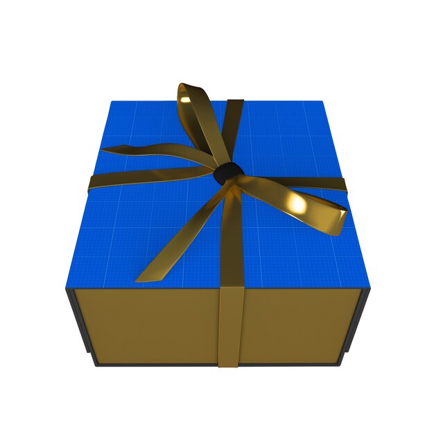 Goud en blauw gift box mockup