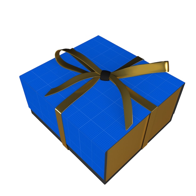 Goud en blauw gift box mockup