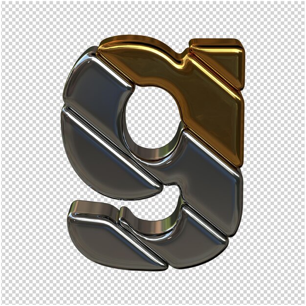 Goud en zilver letter 3d-rendering