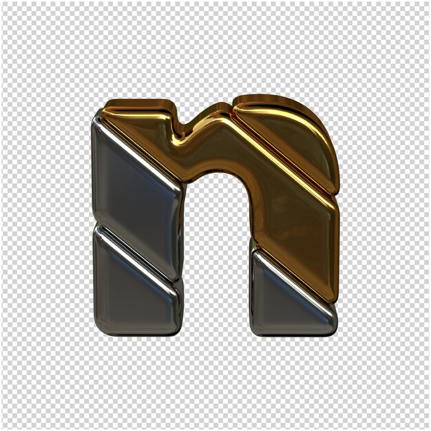 Goud en zilver letter 3d-rendering