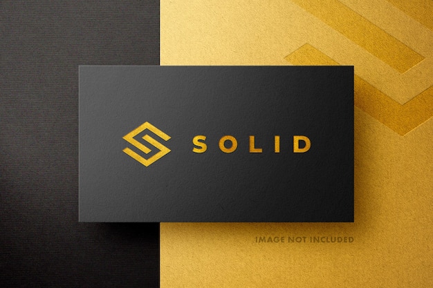 Goud en zwart logo mockup