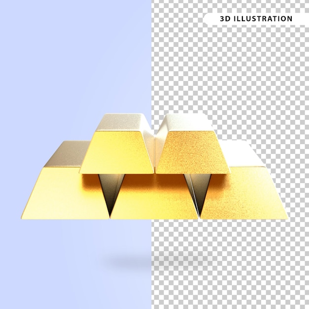 Goud Financiën Pictogram 3d Illustratie