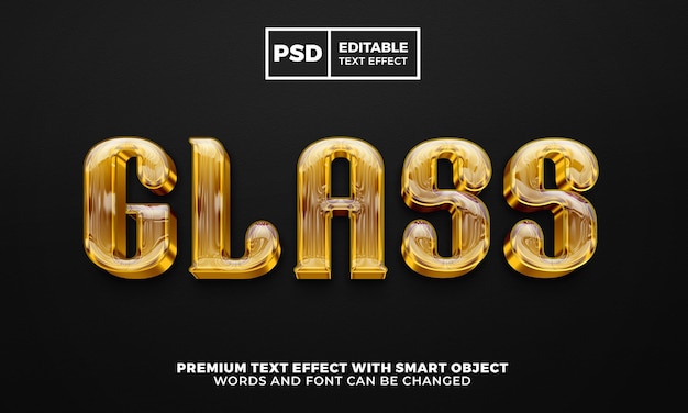 Goud glas elegant luxe 3d bewerkbaar teksteffect