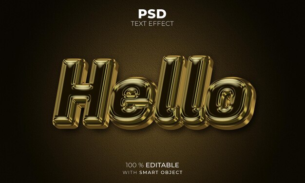Goud Hallo 3D bewerkbaar teksteffect