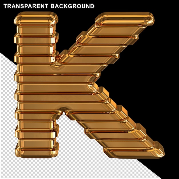 Goud met dunne horizontale banden hoofdletter k