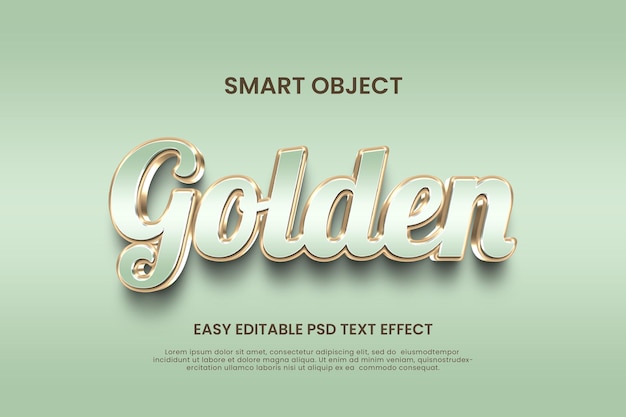 Goud minimalistisch gemakkelijk bewerkbaar psd slim object tekst effect