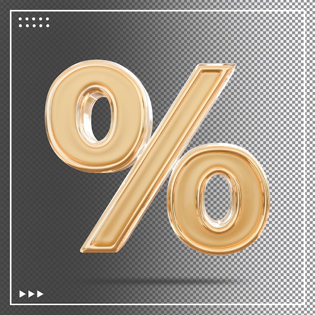 Goud symbool percentage 3d