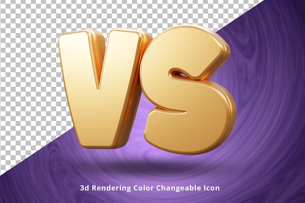 PSD goud versus vs 3d render logo of gouden versus vs logo teksteffect of 3d realistisch vs render