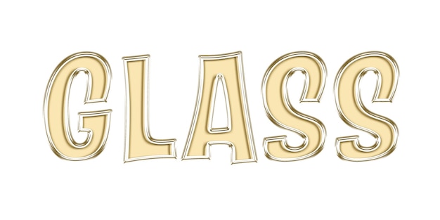 Goud word glas glans tekst letter party design glas