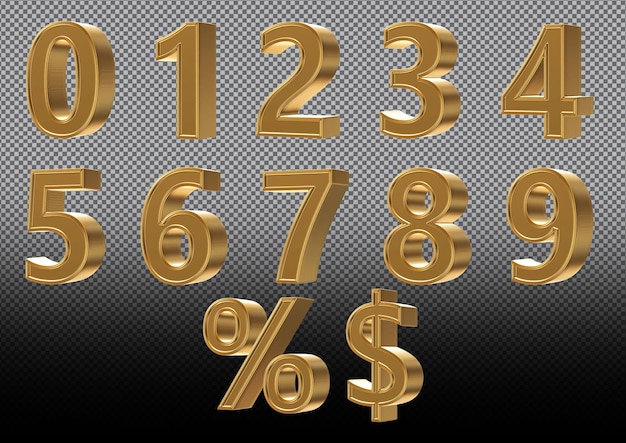 Gouden 3D-getallen
