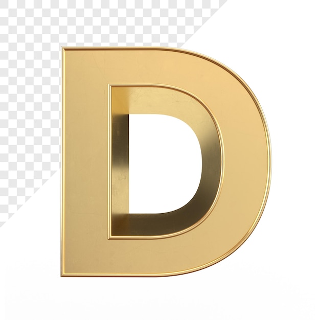 Gouden 3D-letter D