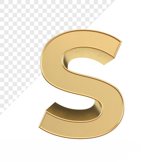 Gouden 3d letter s