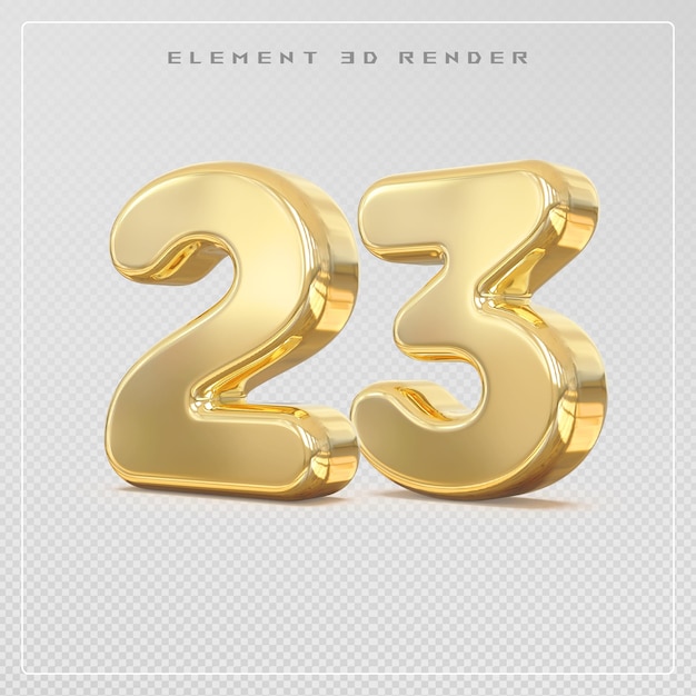 Gouden 3D nummer 23