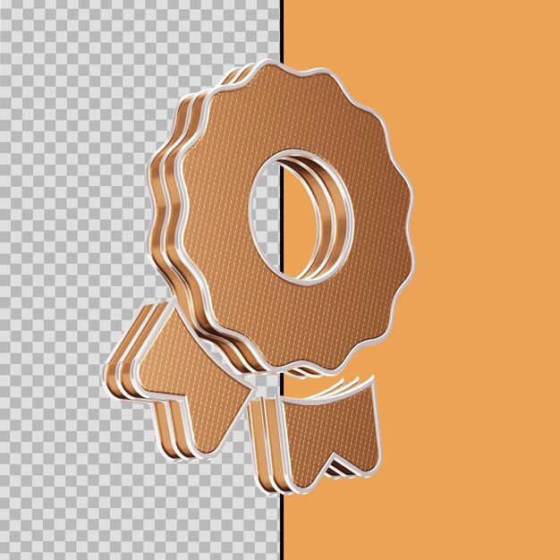 Gouden 3d-prijspictogram geïsoleerd premium psd