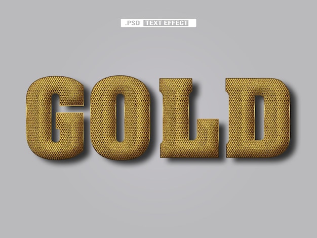 Gouden 3D-teksteffect PSD
