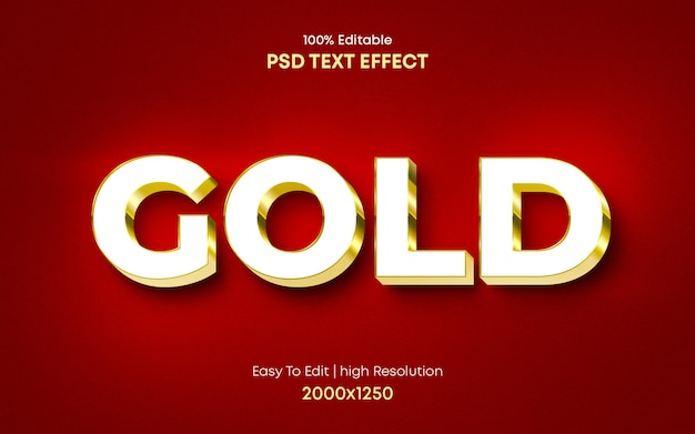 Gouden 3D-teksteffectsjabloon