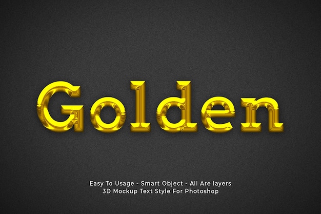 Gouden 3D-tekststijl-effect
