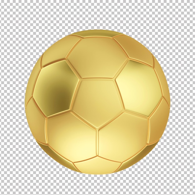 Gouden 3d-voetbal met transparante achtergrond
