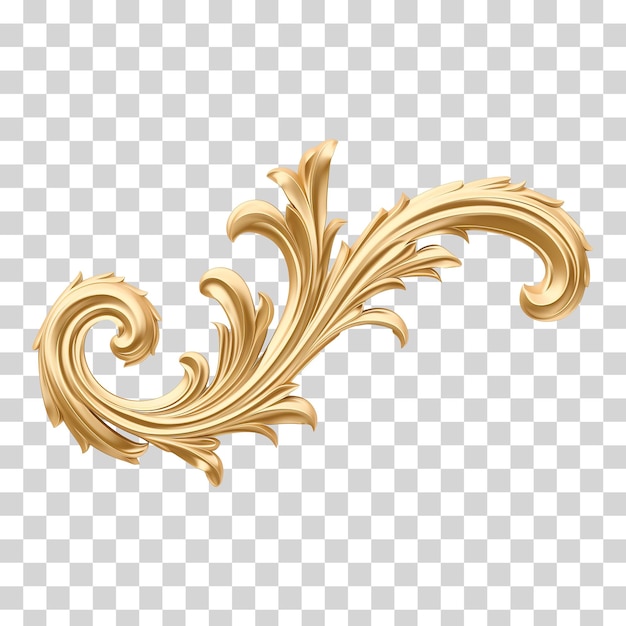 PSD gouden acanthus geïsoleerd op transparante achtergrond png