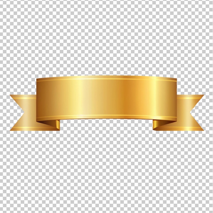 PSD gouden banier op doorzichtige achtergrond