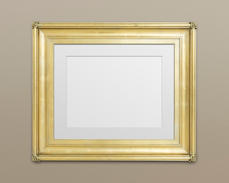 PSD gouden beeldframe mockup illustratie