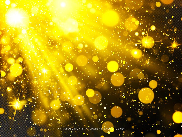 PSD gouden bokeh op transparante achtergrond